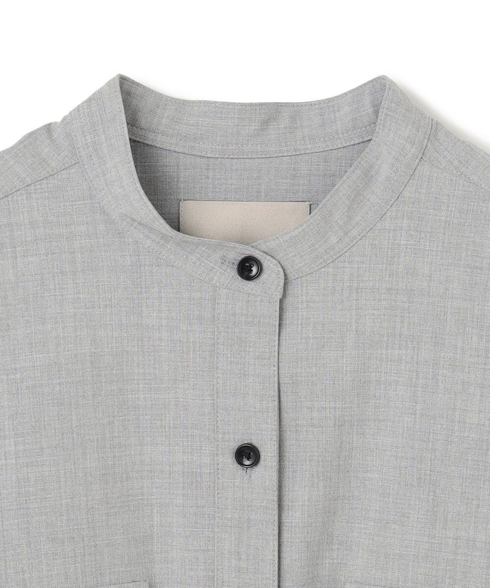 UNFILO ウールライク バンドカラーシャツ 