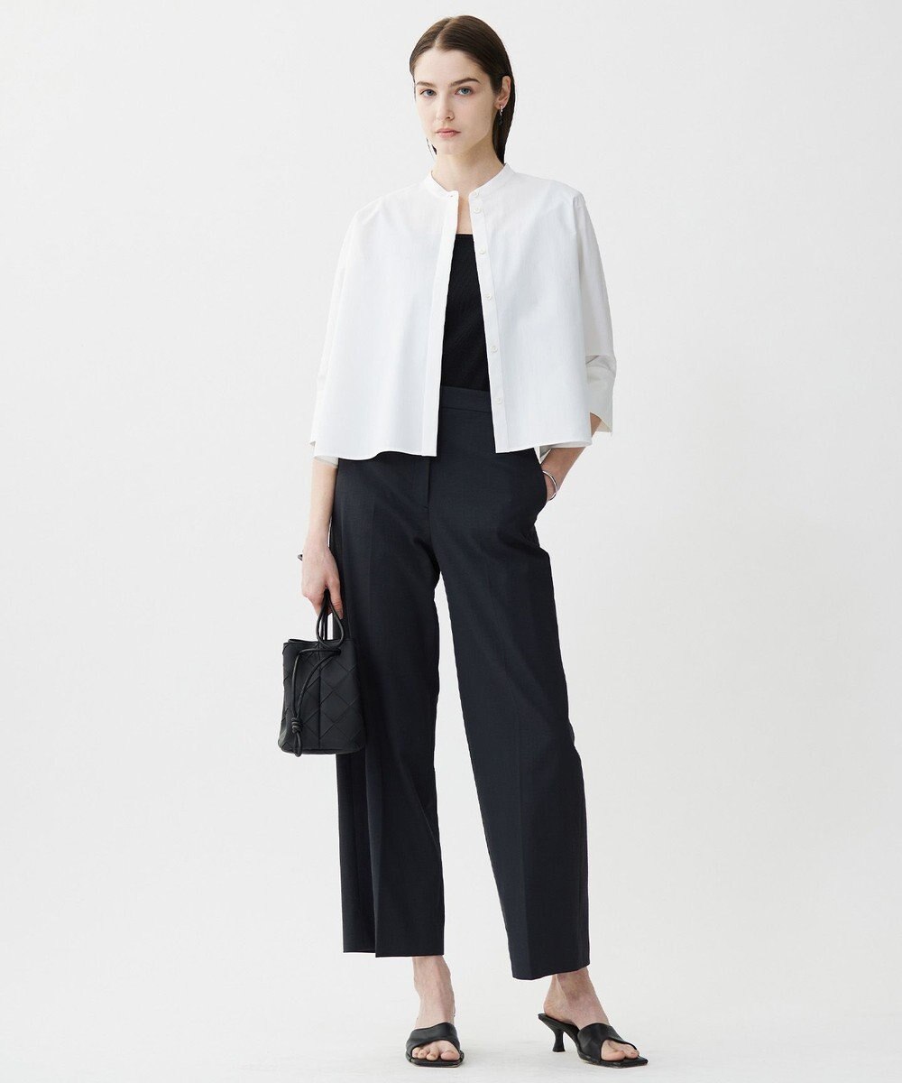 ICB 【接触冷感・UVカット・洗える】ヴィンテージスパンブロード バンドカラーシャツ 