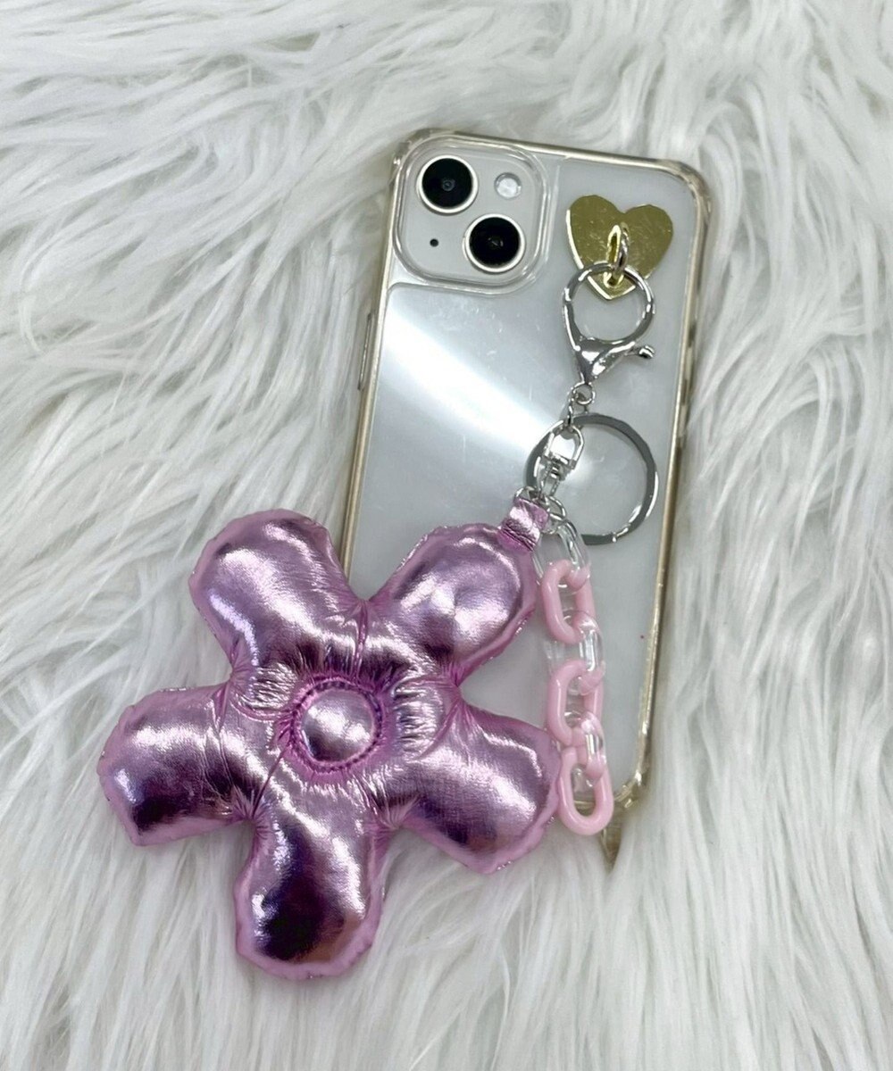 WEGO メタリックフラワークッションキーホルダー 