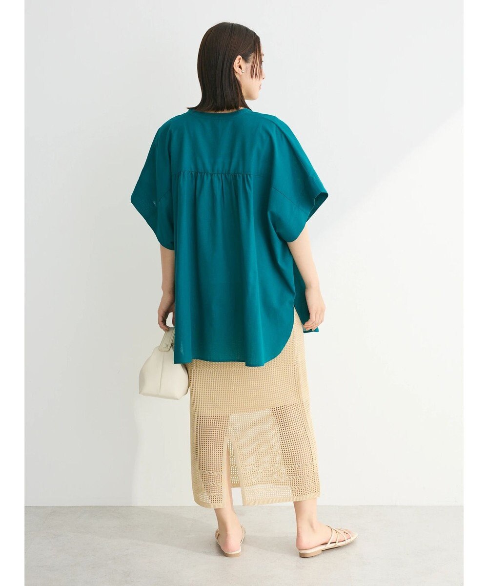 Green Parks 綿麻混ポンチョ風シャツ 