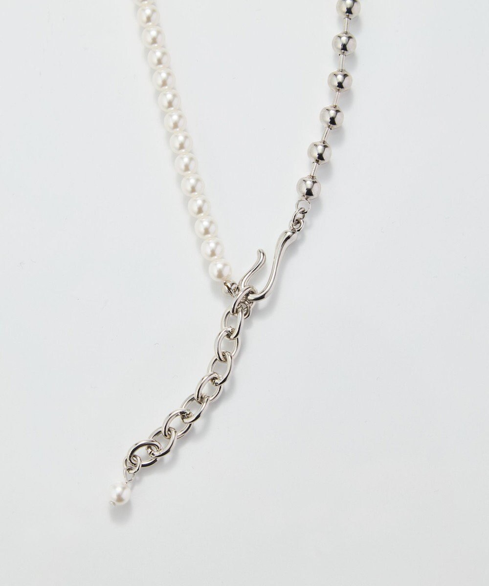 Phoebe 【セレモニーセット】マルチwayメタルボールパールネックレス×2wayグレースツイストラインイヤリングSET 