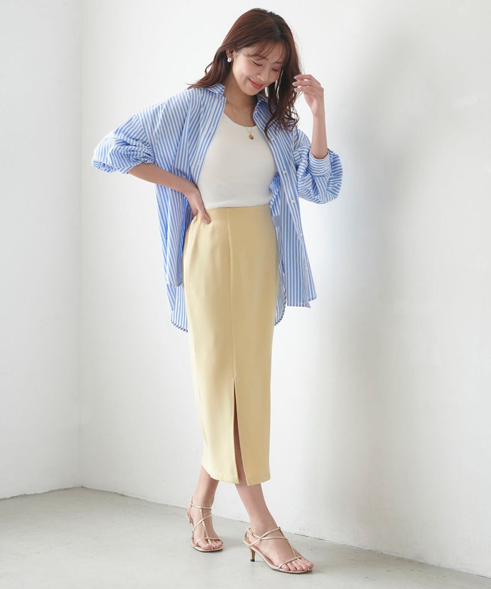 Feroux ソフトツイルナロースリット スカート 