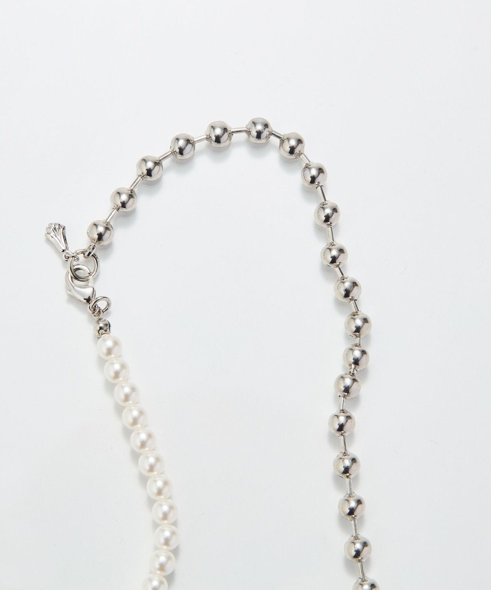 Phoebe 【セレモニーセット】マルチwayメタルボールパールネックレス×2wayグレースツイストラインイヤリングSET 