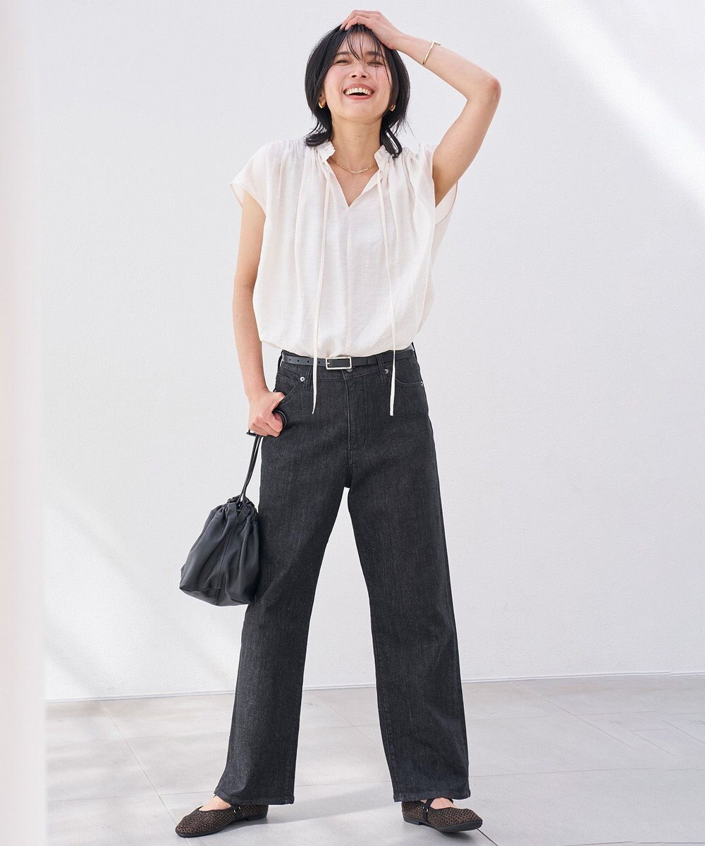 UNFILO ヴィンテージシアー ギャザーブラウス 