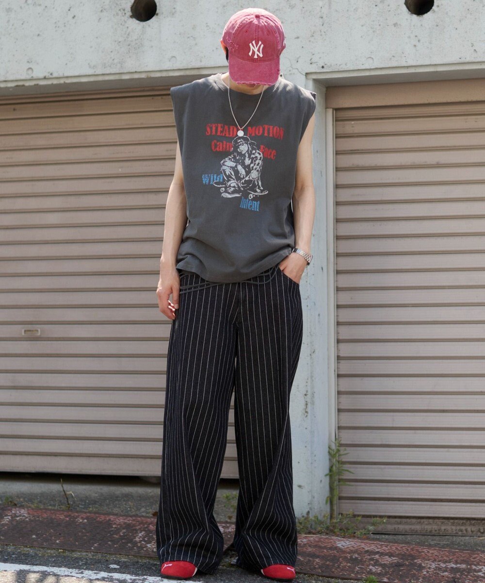 WEGO 【ユニセックス着用ITEM/SMLサイズ展開】エクストラバギーデニムパンツ 