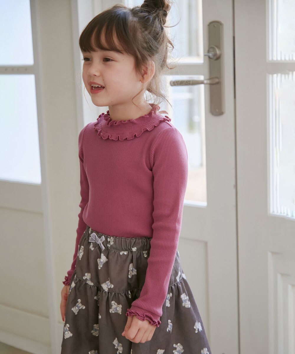 ANY KIDS テレコハイネック長袖Tシャツ 