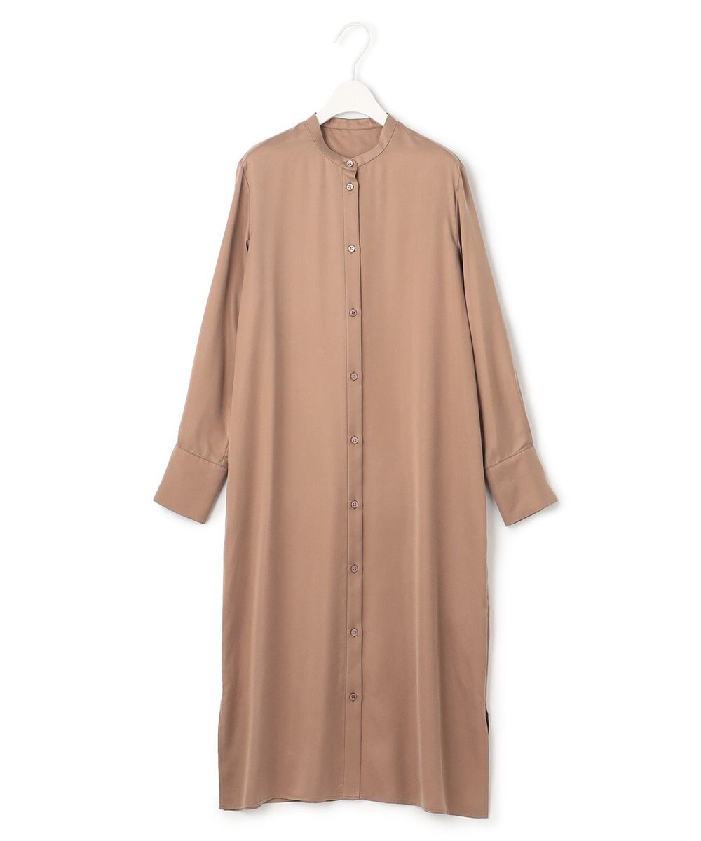 ICB 【洗える】 ルゼブフィブリルサテン シャツワンピース 