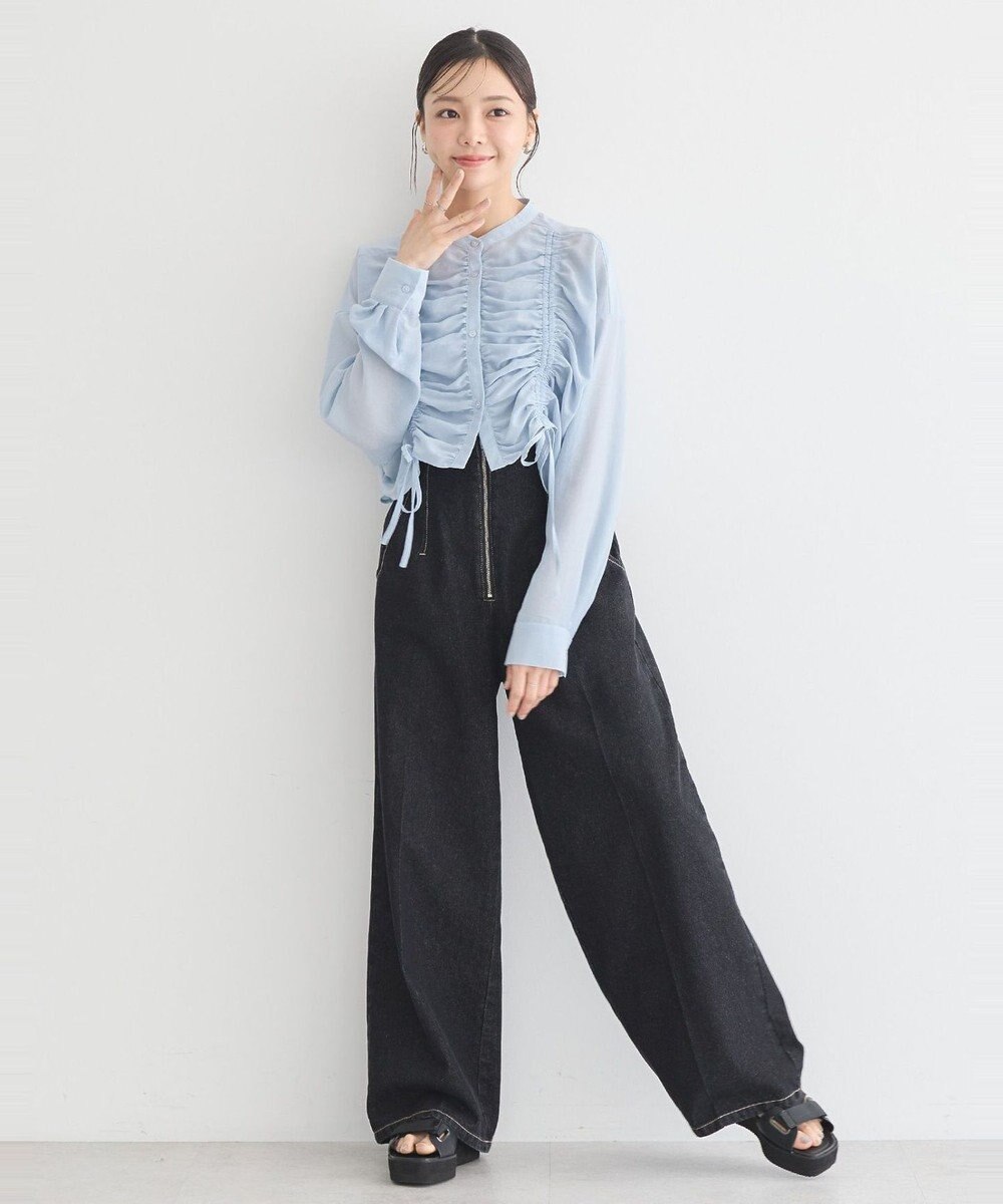 earth music&ecology フロントドロストショートシャツ 