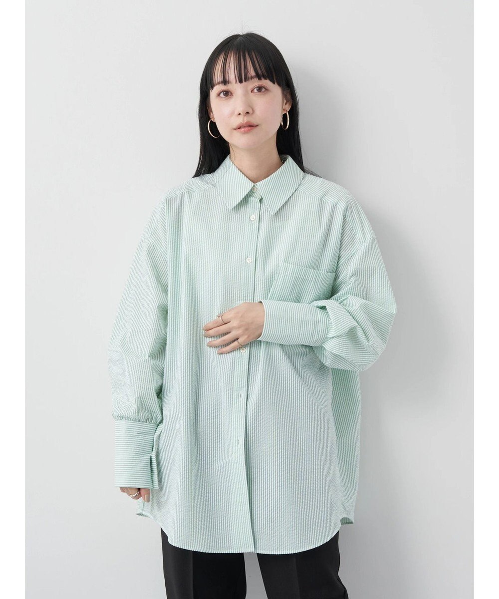 earth music&ecology サッカーストライプボーイズライクシャツ 