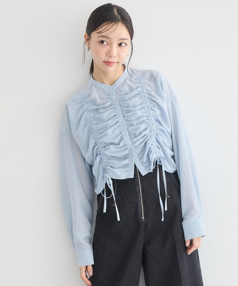 earth music&ecology フロントドロストショートシャツ 