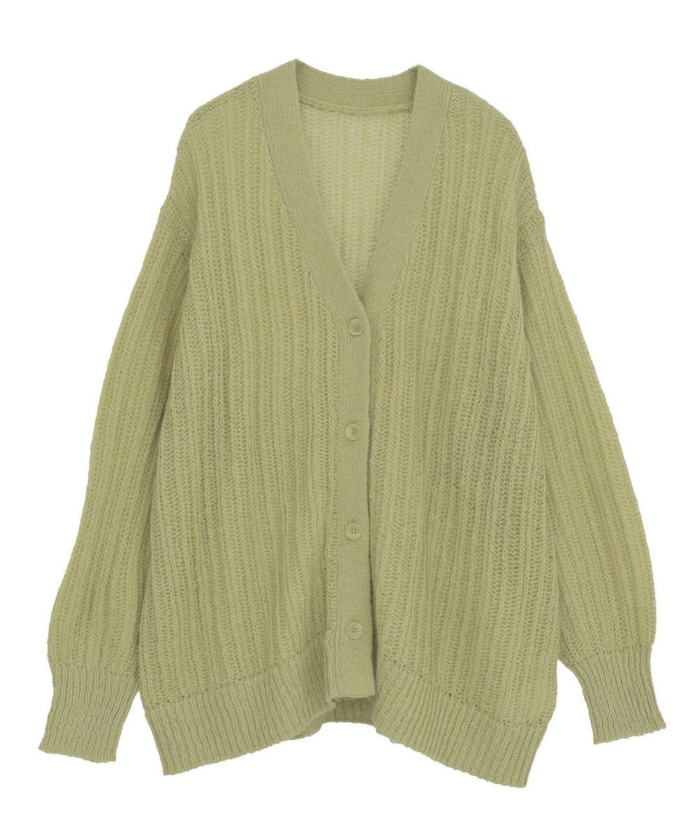 Green Parks シアーニットＶネックカーディガン 