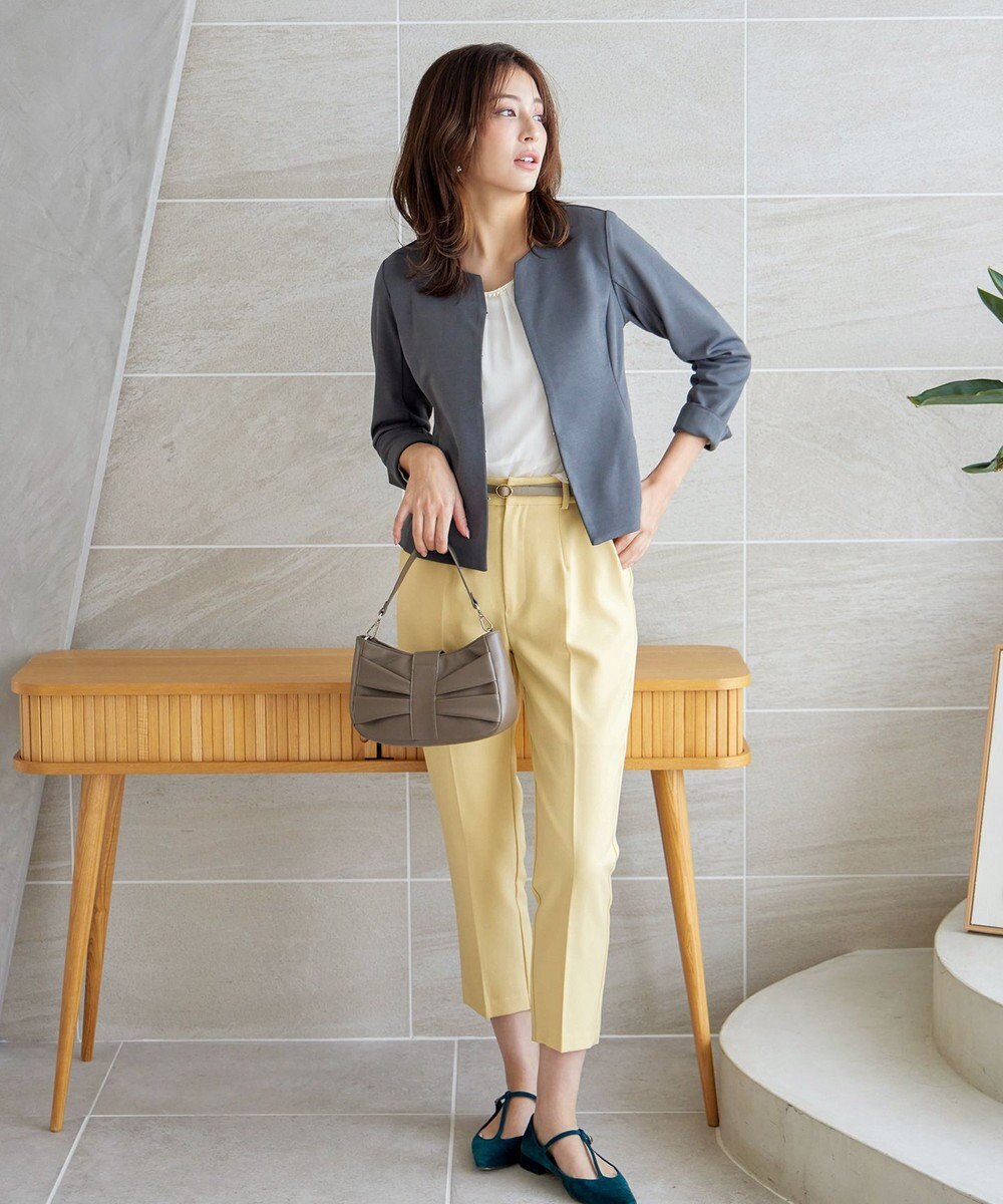 Tiaclasse L 【洗える】ドビーシフォンパールブラウス 