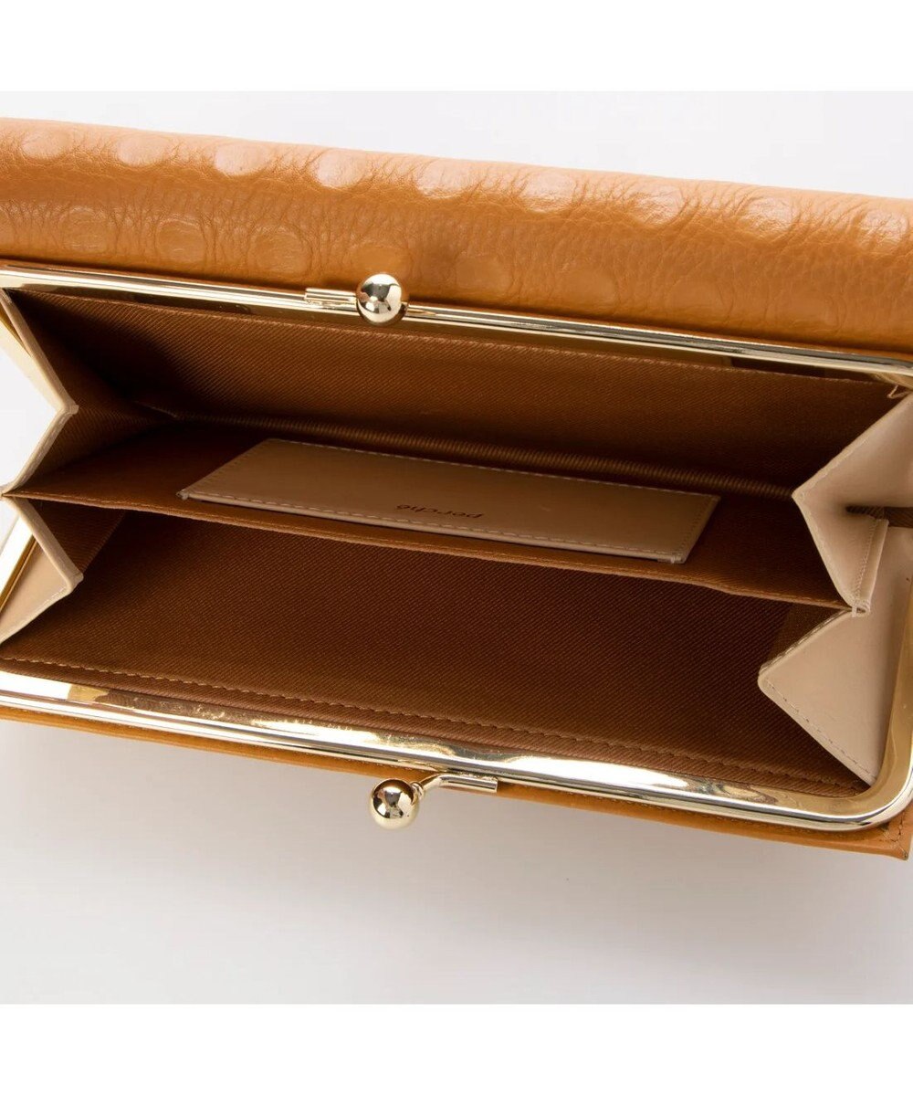 UNBILLION perche 牛革×ハラコ風ドットダブルかぶせ長財布 