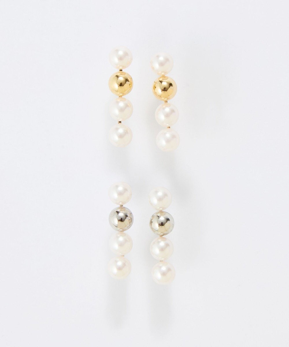 Phoebe 【金属アレルギー対応】ミックスドットピアス　ゴールド/ニッケルフリー/パール 