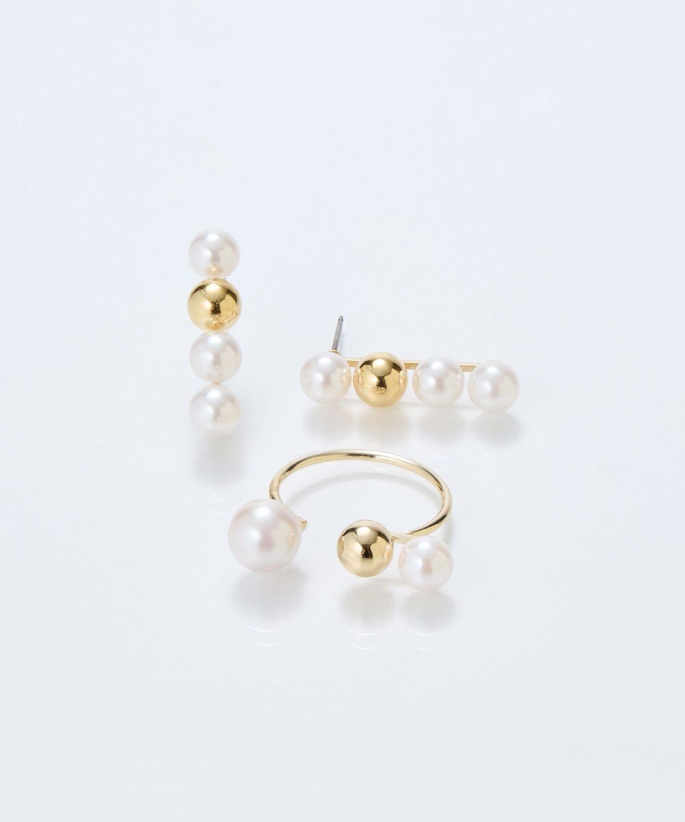 Phoebe 【金属アレルギー対応】ミックスドットピアス　ゴールド/ニッケルフリー/パール 