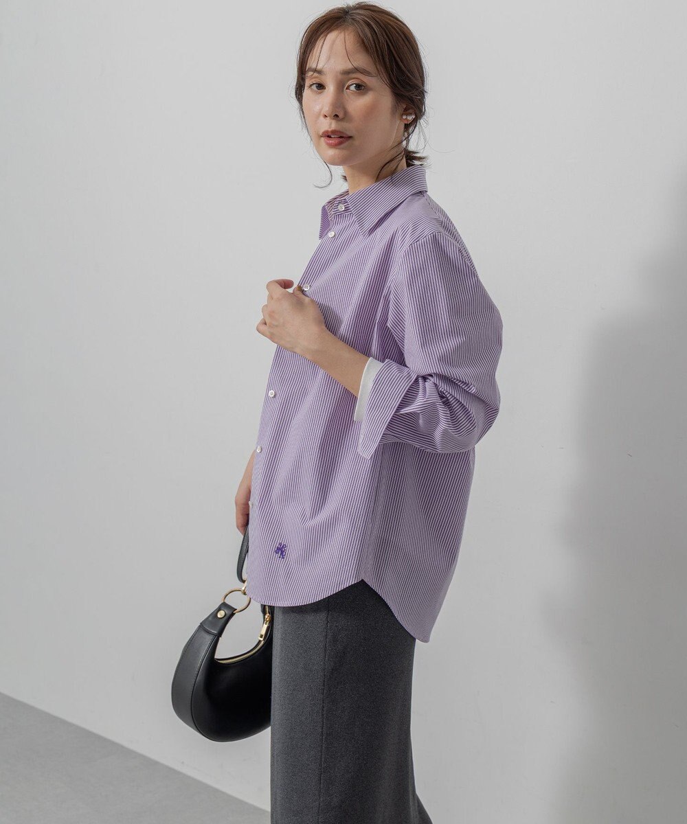 組曲 S 【加藤ローサさん着用】コットンタッチシャーティングボウタイ付き シャツ 