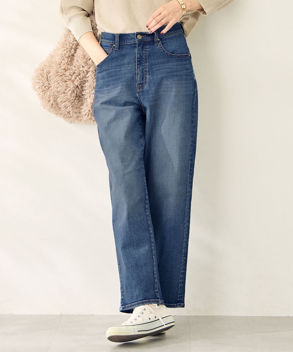 ANY L 【ウエストゴム】ストレートワイドデニム 