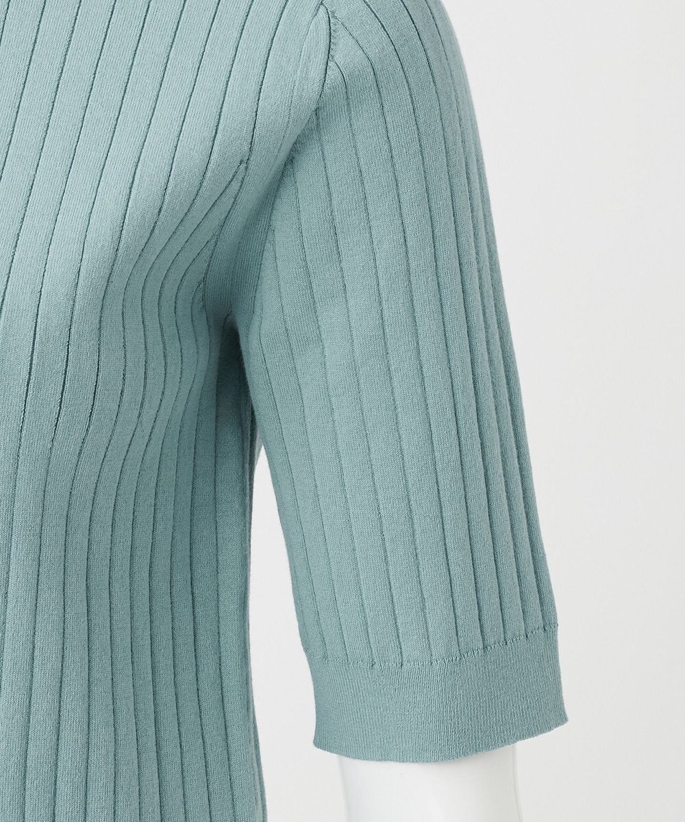 23区 【R(アール)】シルクコットン ポロカラー リブニット 