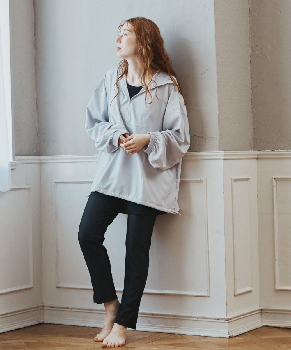 San-ai Resort（三愛水着楽園） 【再入荷】WEB限定商品　ポケット付きハーフジップラッシュパーカー＋リブタンキニ水着+レギンス5点セット【Beach Queen（ビーチクイーン）】 