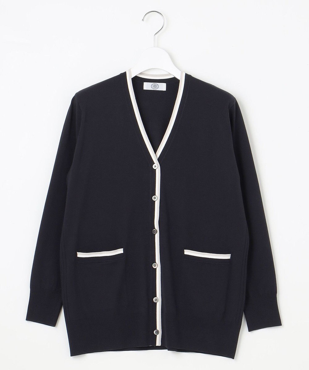 J.PRESS LADIES L 【洗える】RAYON STRETCH PLAIN Vネック カーディガン 