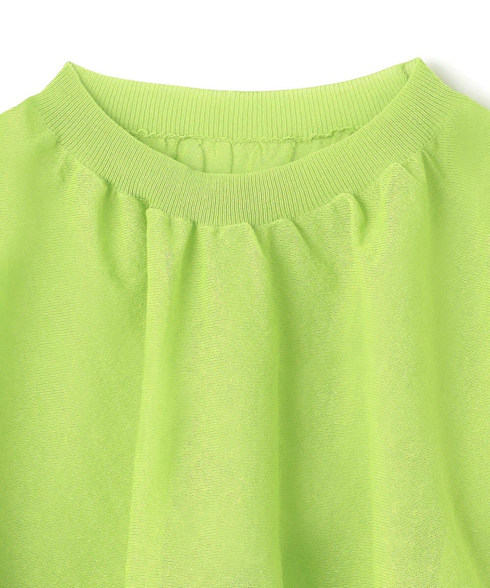 BEIGE， 【洗える・Oggi 7月号掲載】LUPINUS / リネン混半袖プルオーバーギャザーニット 