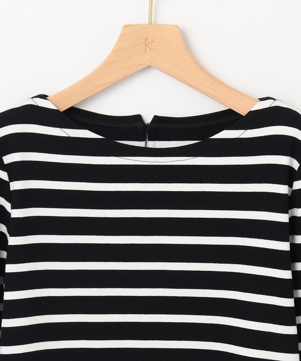 組曲 【ストレッチ・長袖】コットンフライス バスクTシャツ 