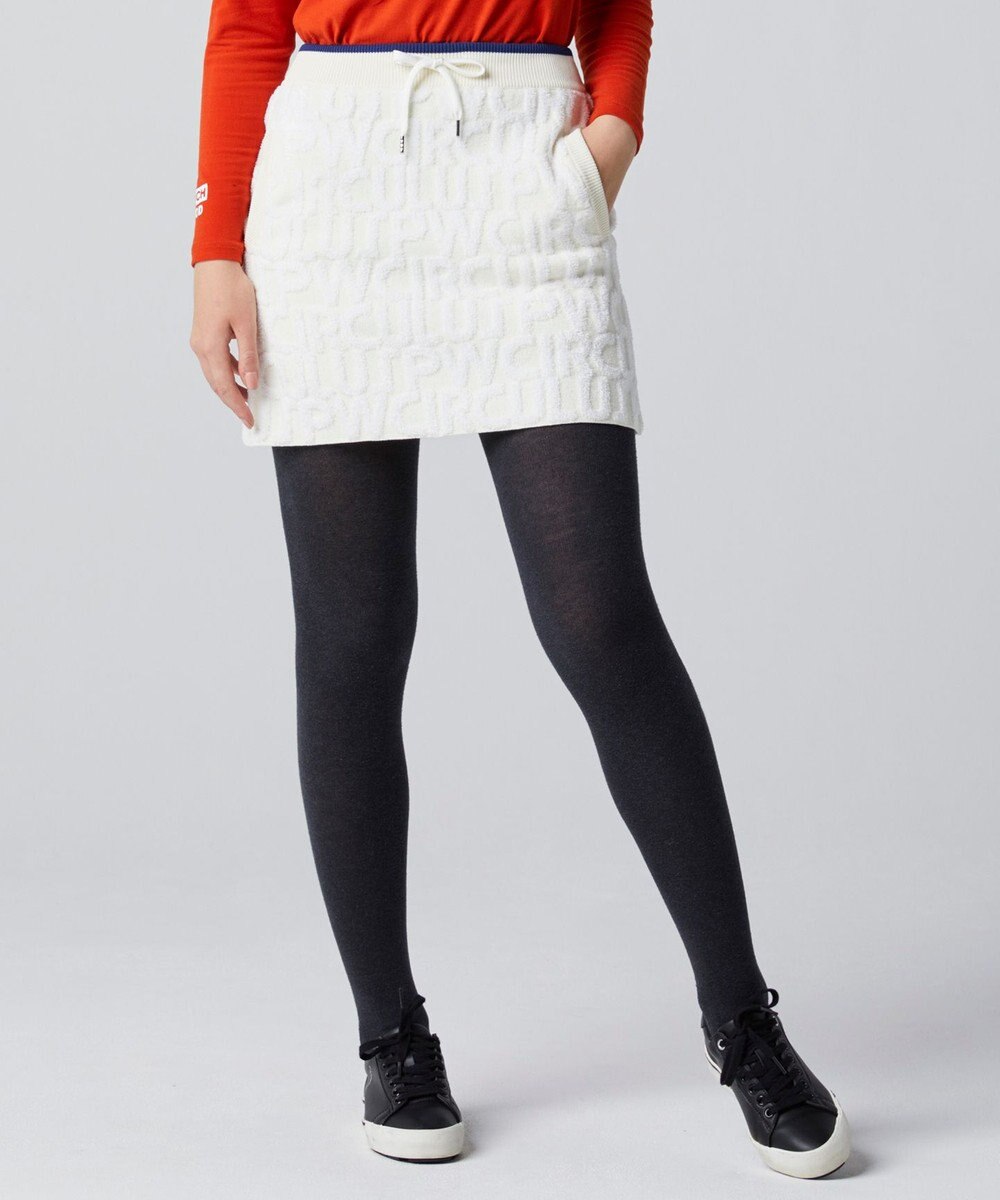 PW CIRCULUS 【WOMEN】【防風/蓄熱】総ロゴ ニット スカート 
