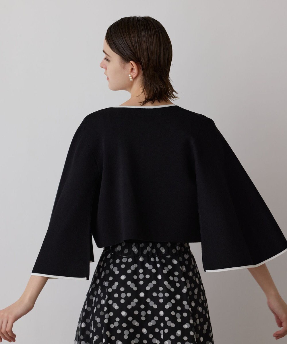 GRACE CONTINENTAL バイカラースリットニットカーディガン 