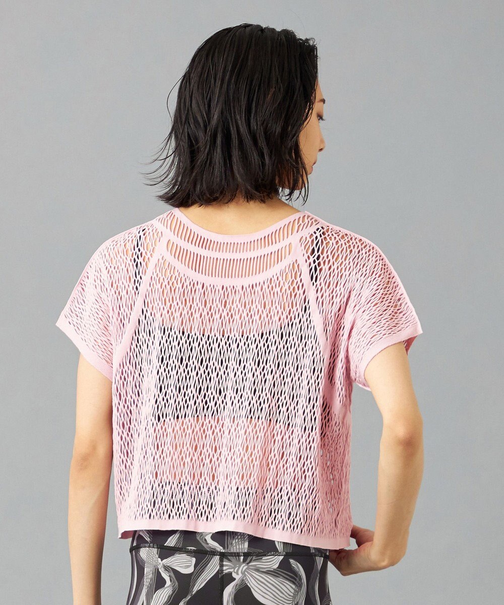 Chacott 【ノーソーイングニット】ランダムメッシュニットTシャツ 