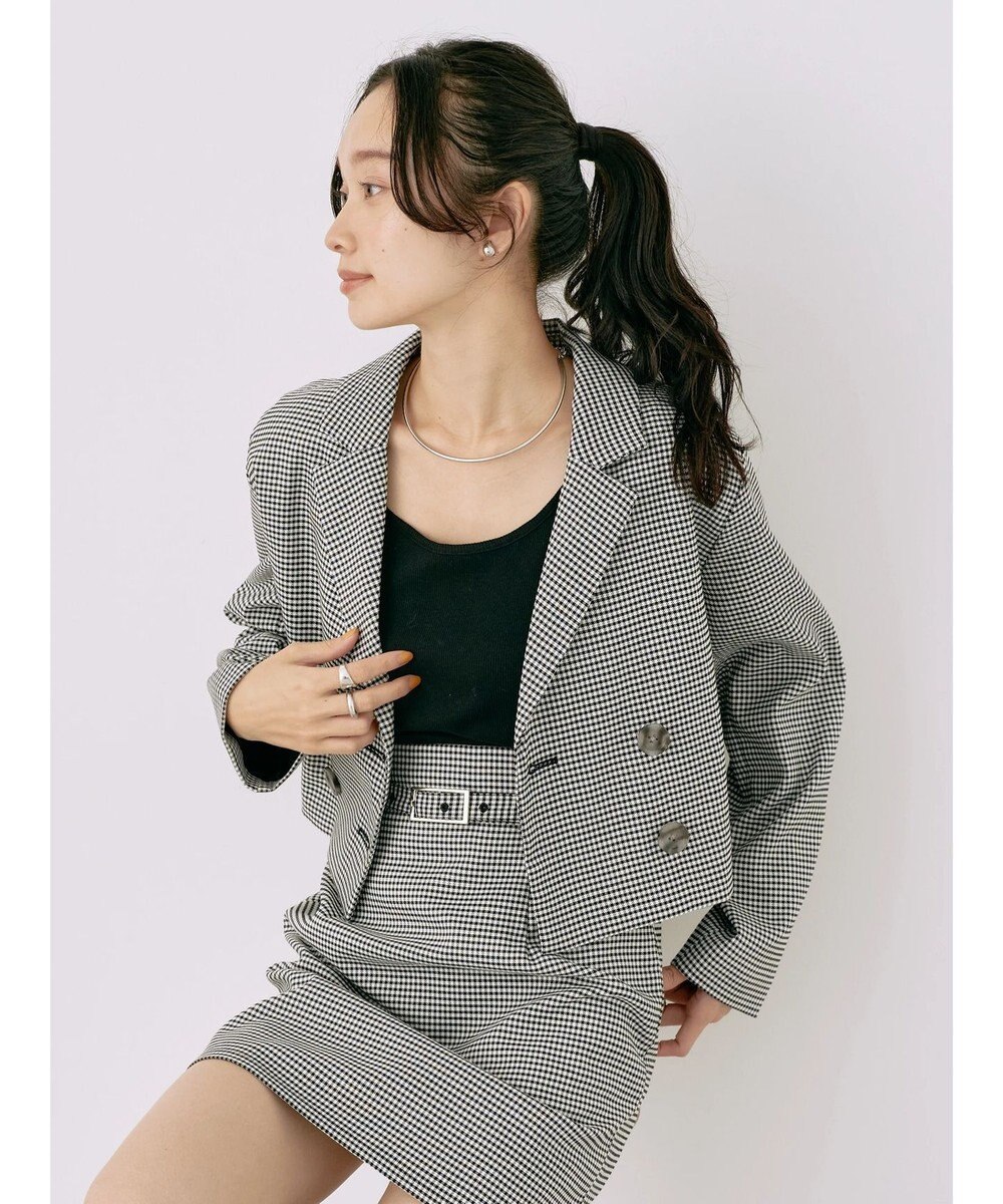 earth music&ecology チェックショートジャケット 