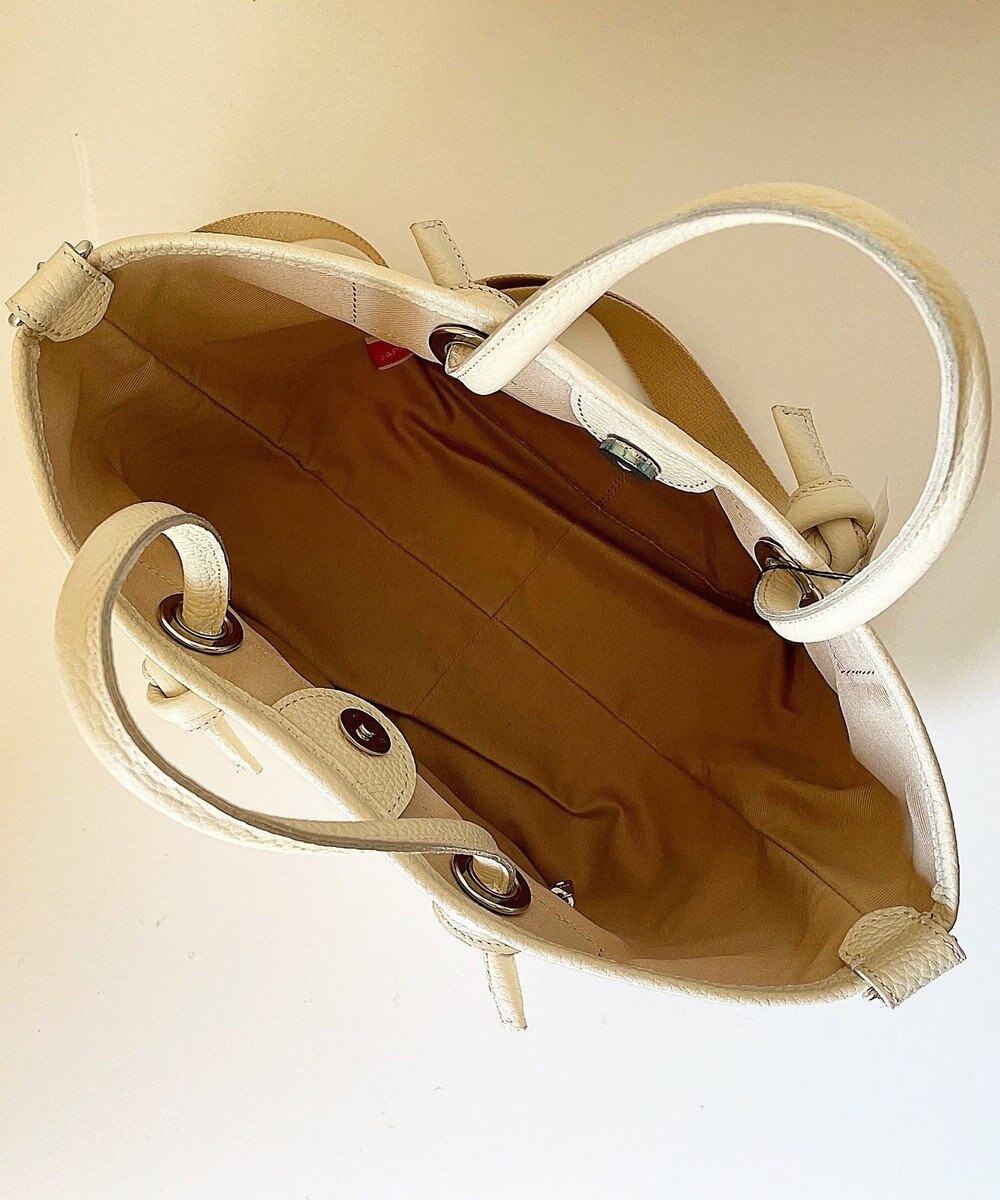 Hekhèr Le Style de Vie 【日本製 / 2WAY】コットンキャンバス×シュリンクレザー ノットハンドバッグ medium 