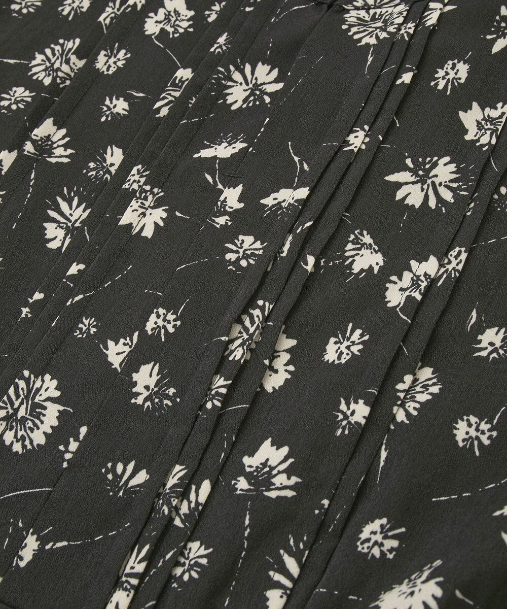 YECCA VECCA フラワー柄プリーツMIXワンピース 