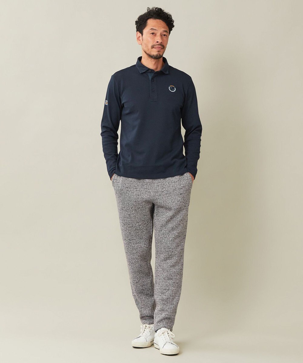 23区GOLF 定番人気【MEN】ハニカムカノコ 長袖ポロシャツ 