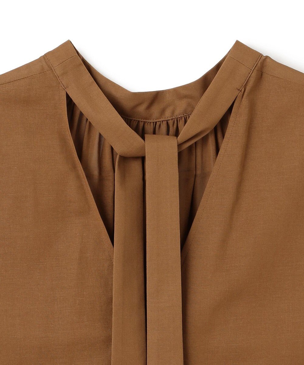 BEIGE， 【洗える】BAC / コットンバックボウタイノースリーブブラウス 