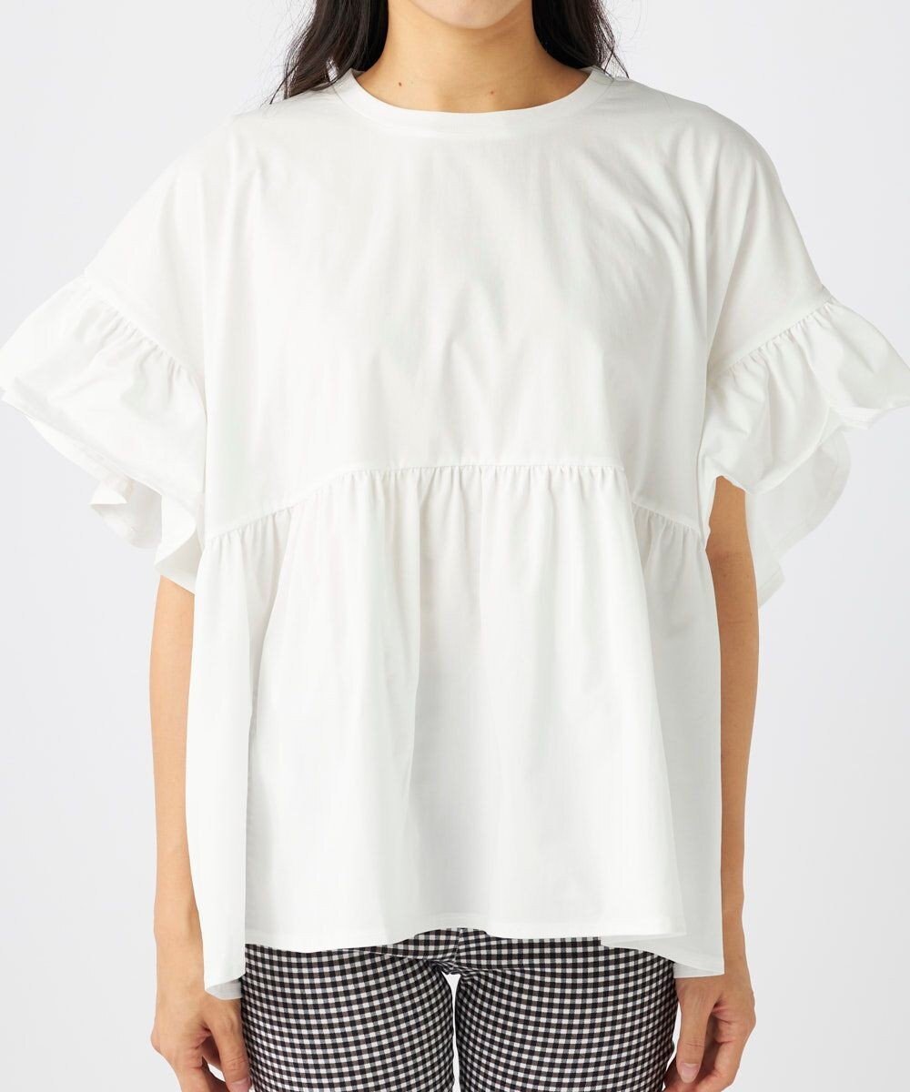 OP／FILA 【Ocean Pacific】らくティブ｜ティアード袖フレアカットソー 