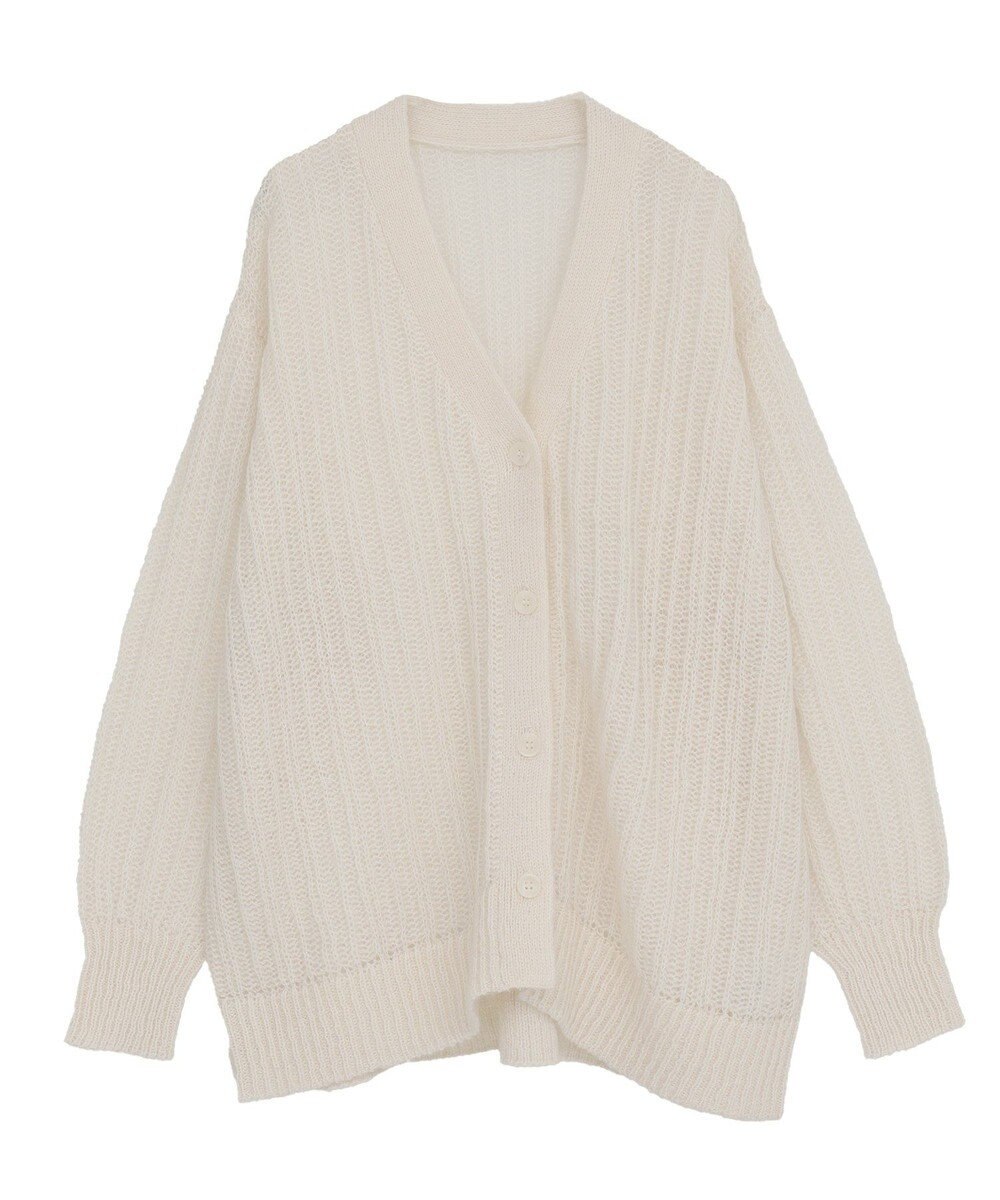 Green Parks シアーニットＶネックカーディガン 