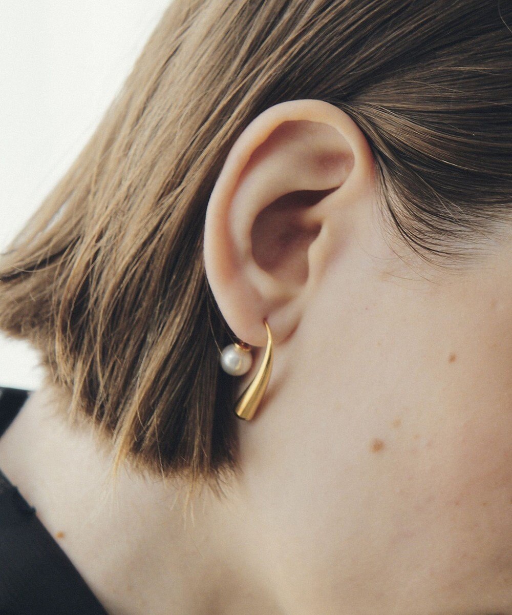 YECCA VECCA 【2WAY】ステンレスパールキャッチピアス 