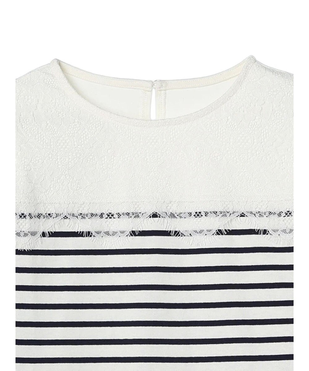 earth music&ecology レースボーダーカットソープルオーバー 