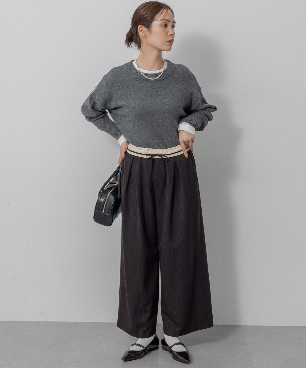 組曲 L コットンカシミヤMIX クルーネックニット 