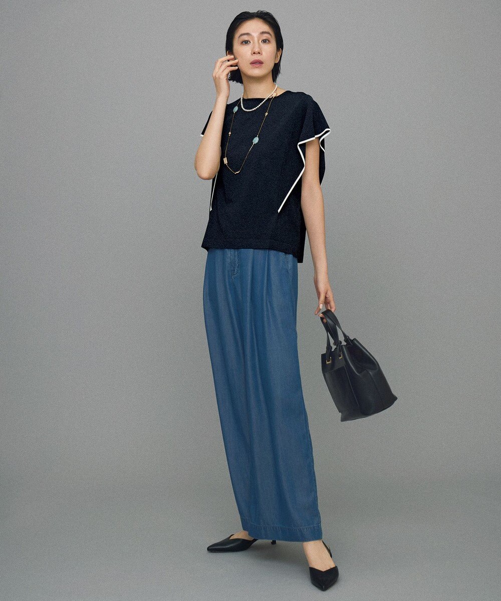 自由区 S 【カタログ掲載・洗える】テンセルデニムワイド パンツ 