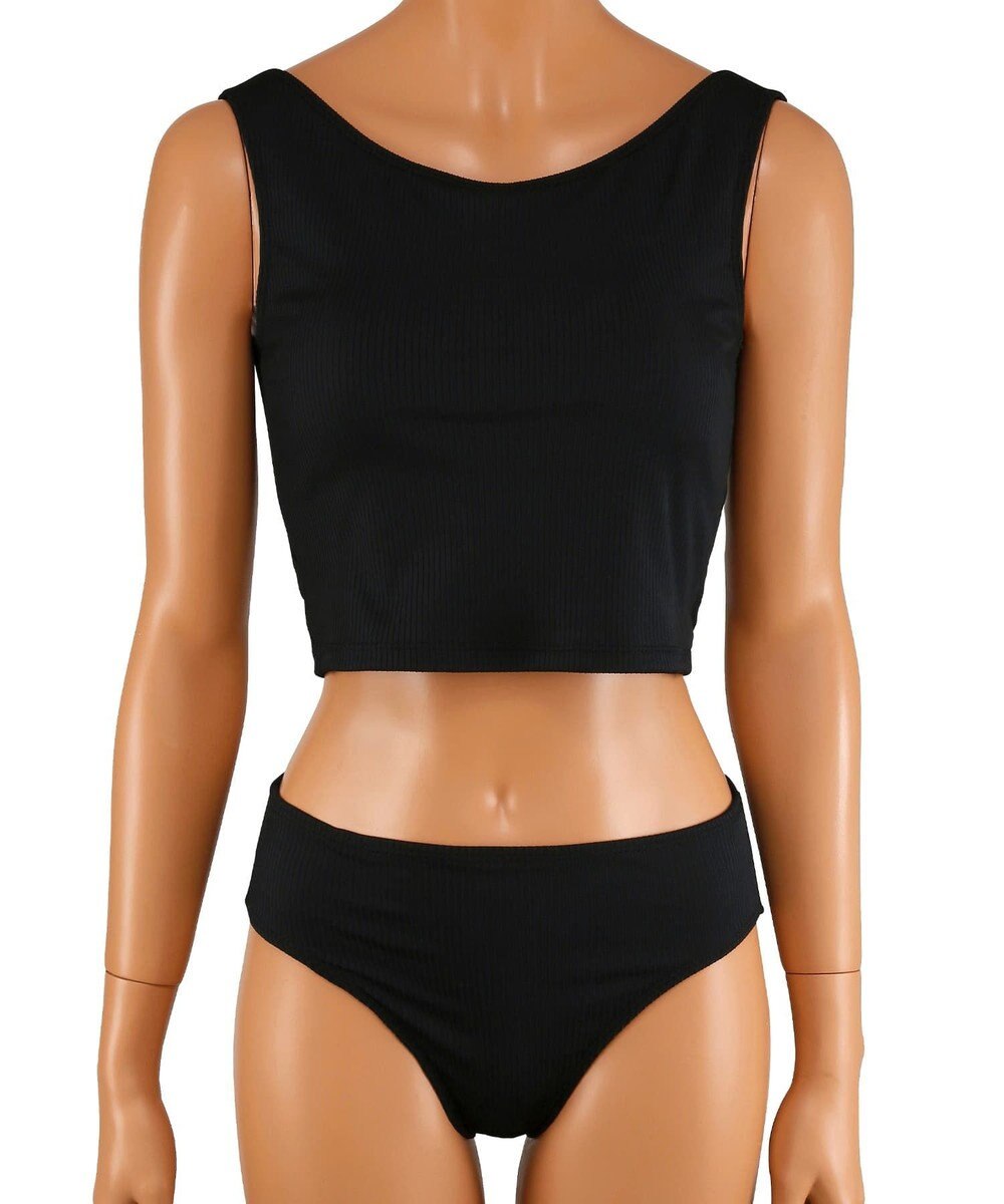 San-ai Resort（三愛水着楽園） 【WEB限定】5点セット バケットハット付きUVカット リブタンキニ+ラッシュガードセット水着【BeachQueen(ビーチクイーン）】 