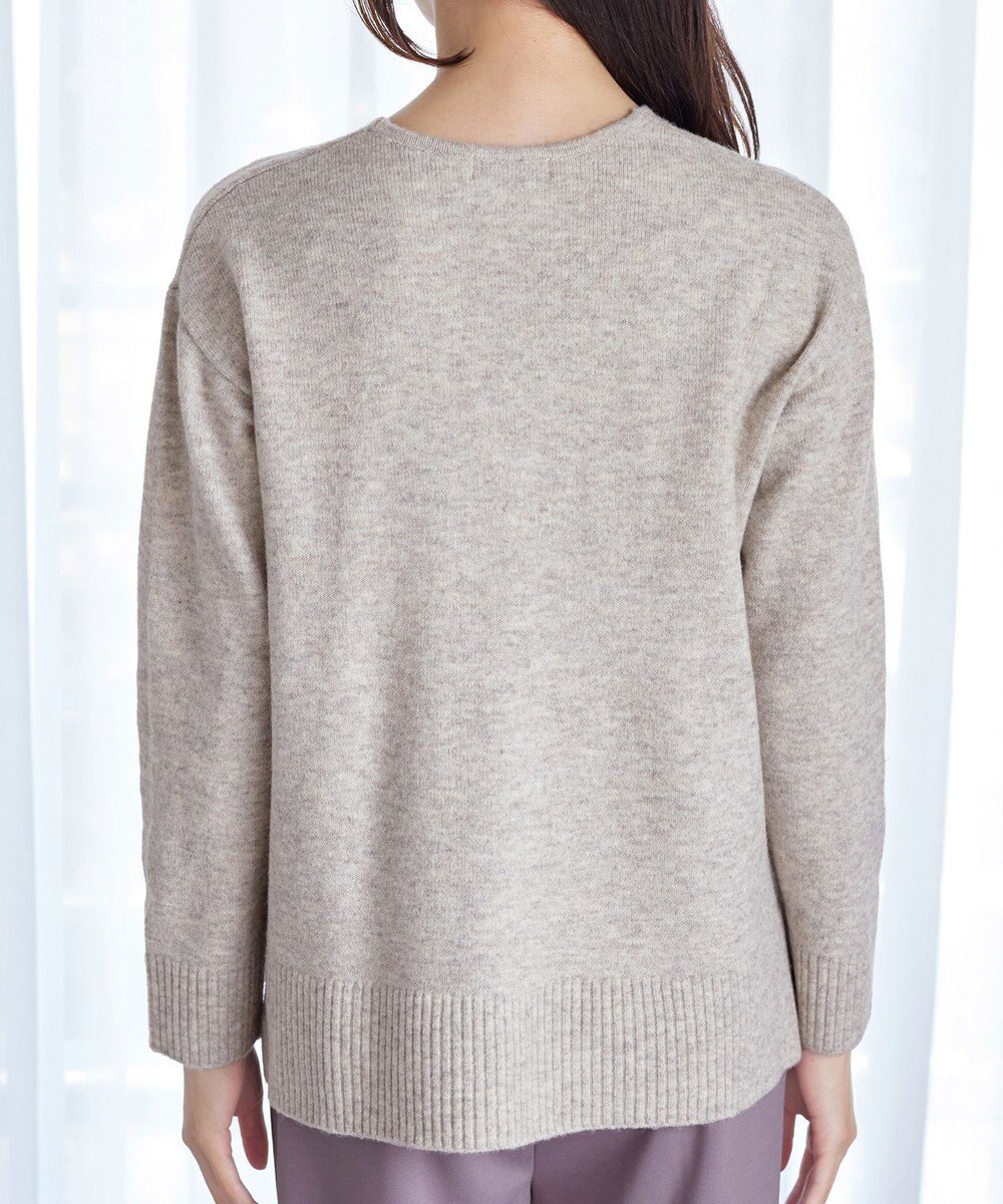 Tiaclasse 【安田美沙子さん着用・洗える】メランジVネックニットプルオーバー 
