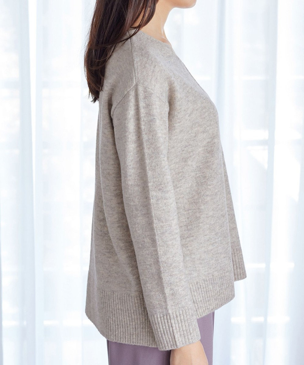 Tiaclasse 【安田美沙子さん着用・洗える】メランジVネックニットプルオーバー 