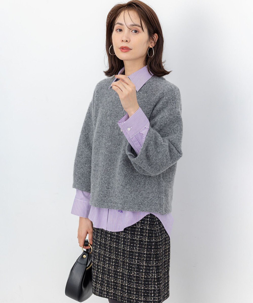 組曲 S ハーフスリーブミルド ニットプルオーバー 