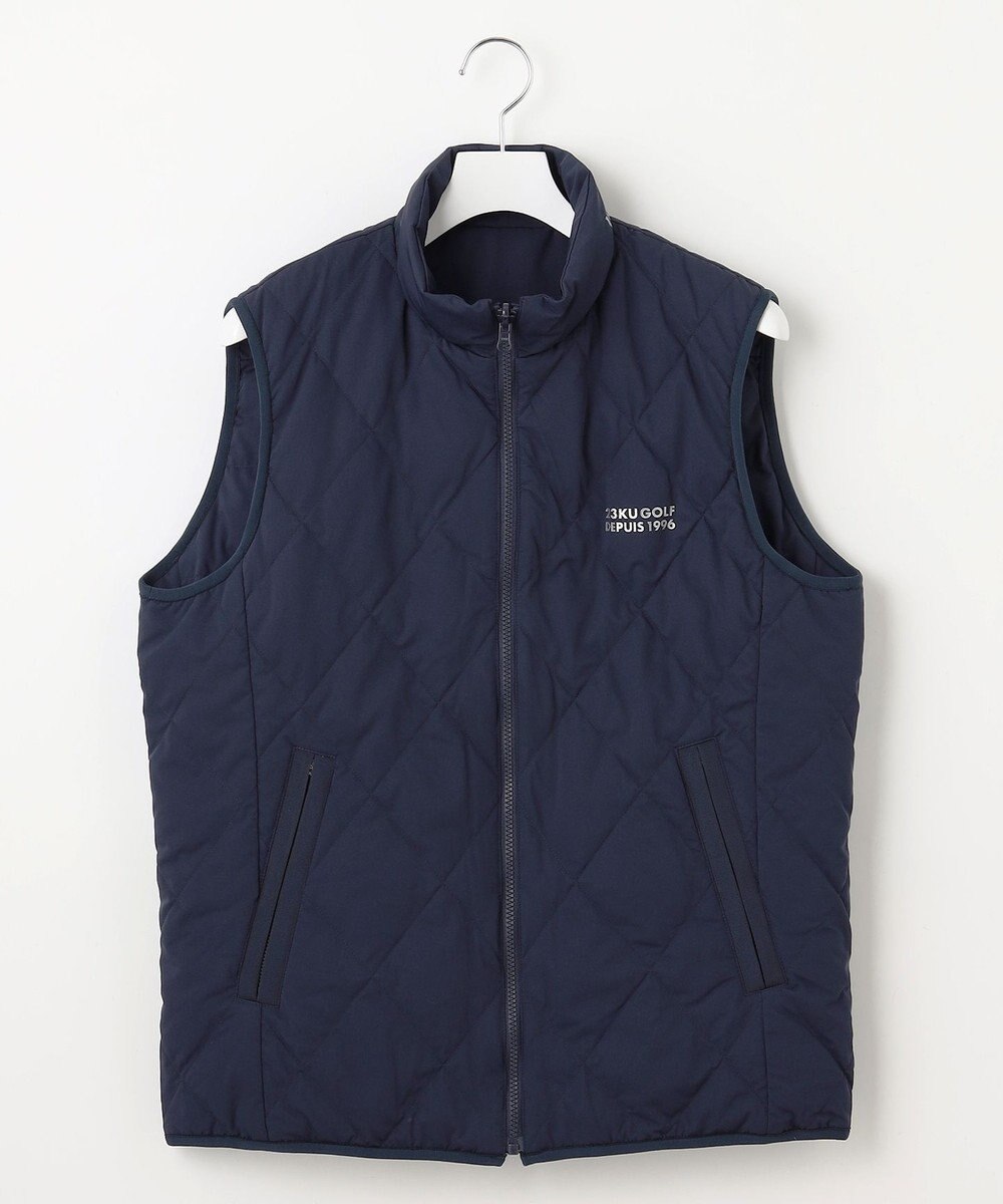 23区GOLF 【MEN】両面使える！チェック×無地 ダウンベスト 