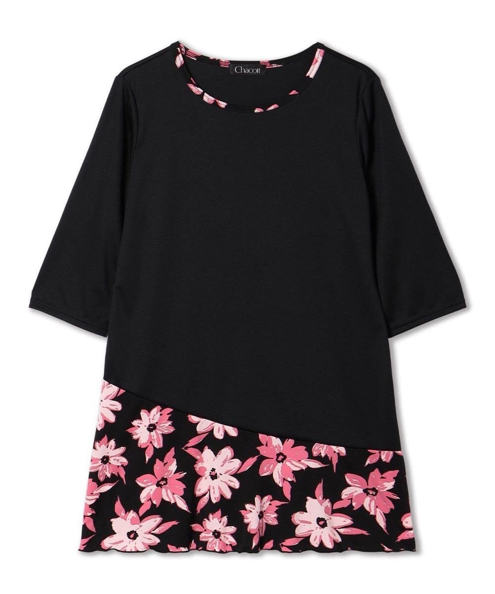 Chacott プリントコンビワンピースTシャツ 
