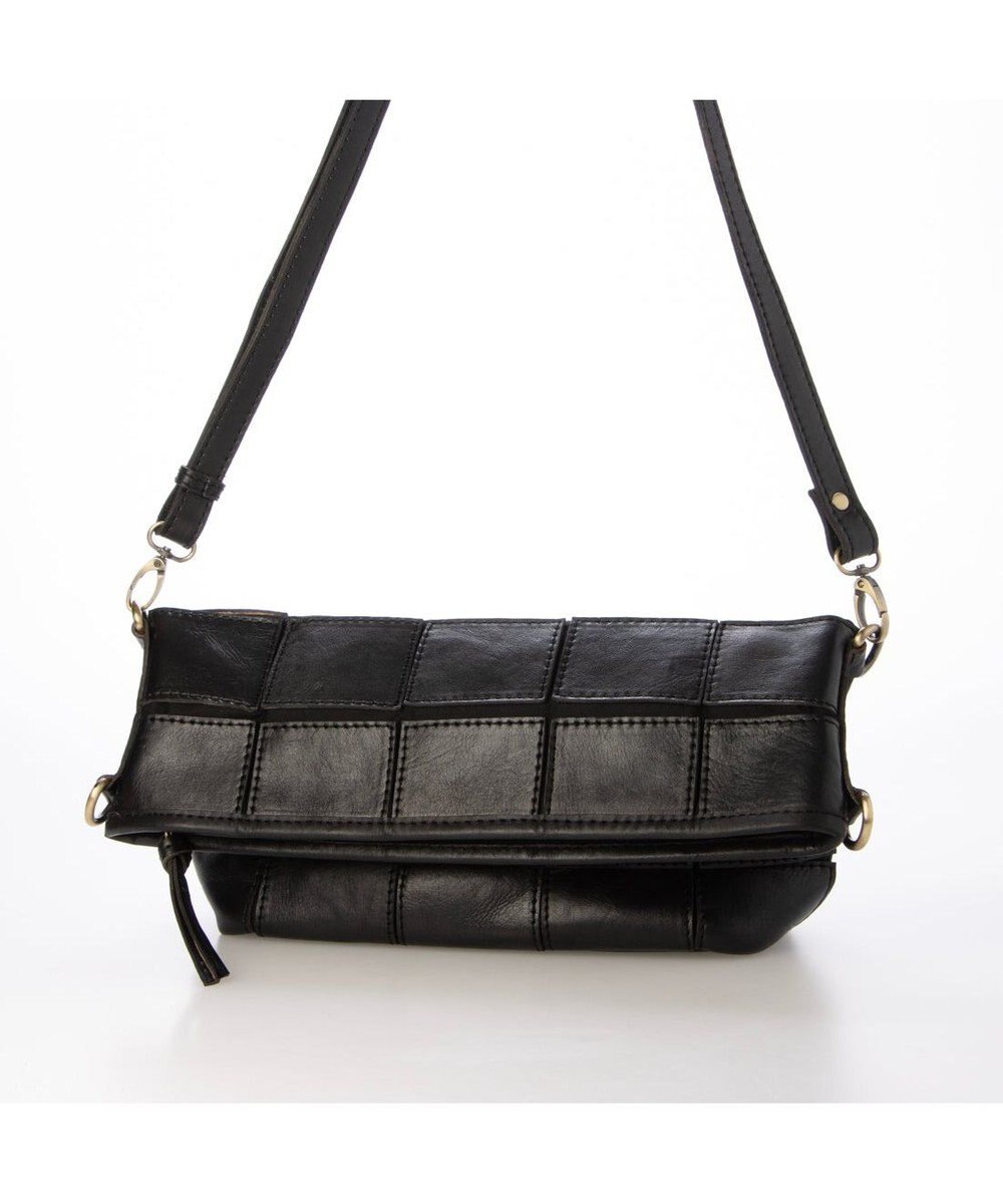 UNBILLION ピークスピーク PEAKS PEAK / 牛革パッチワーク口折れ2wayショルダー 