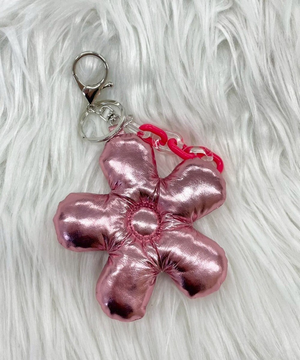 WEGO メタリックフラワークッションキーホルダー 