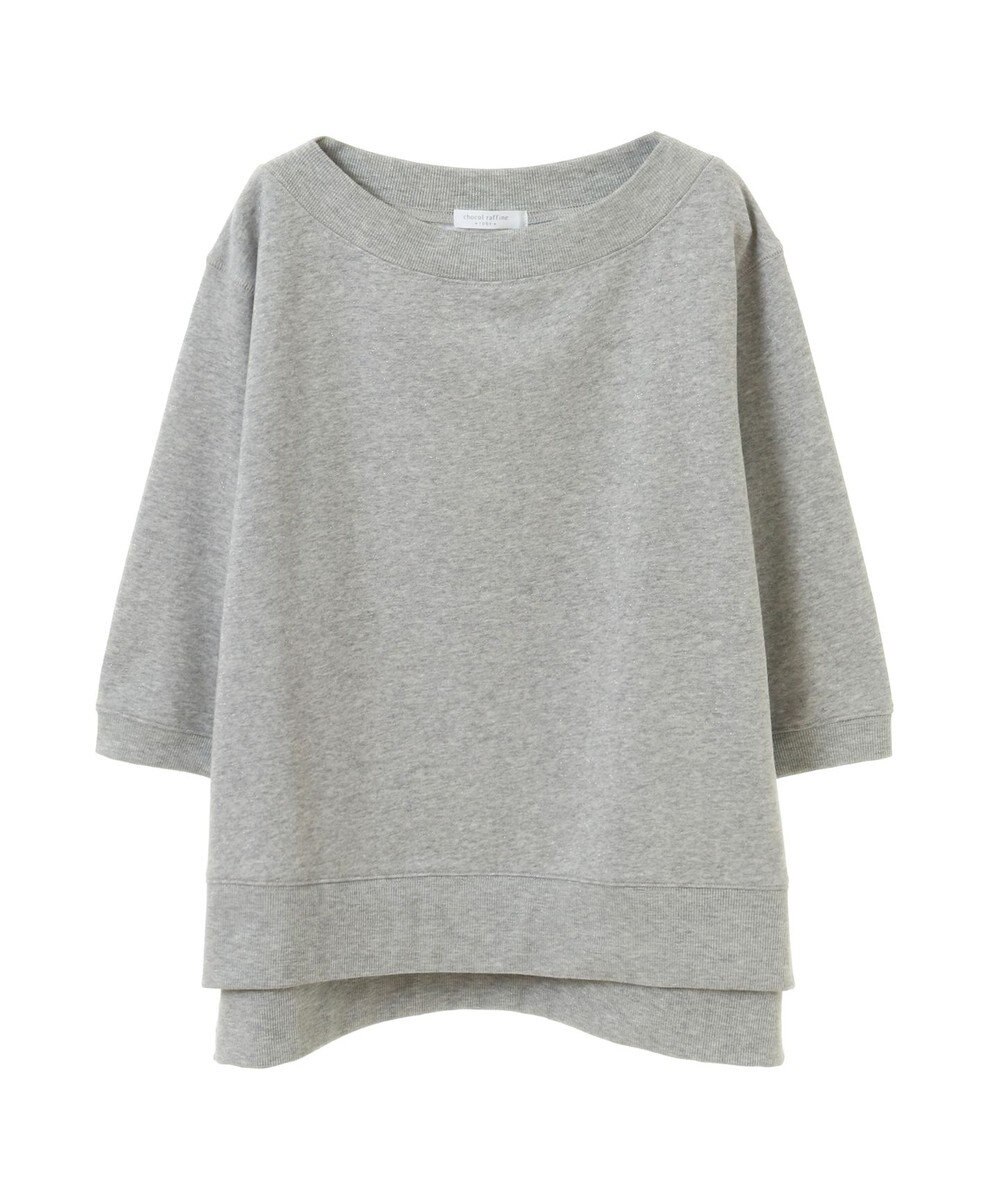 Green Parks ボートネックラメミニ裏毛プルオーバー 