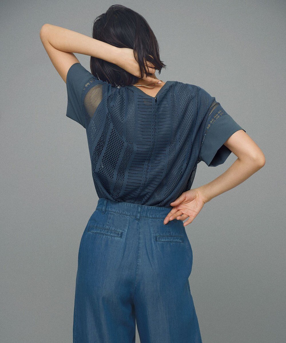 自由区 L 【カタログ掲載・洗える】テンセルデニムワイド パンツ 